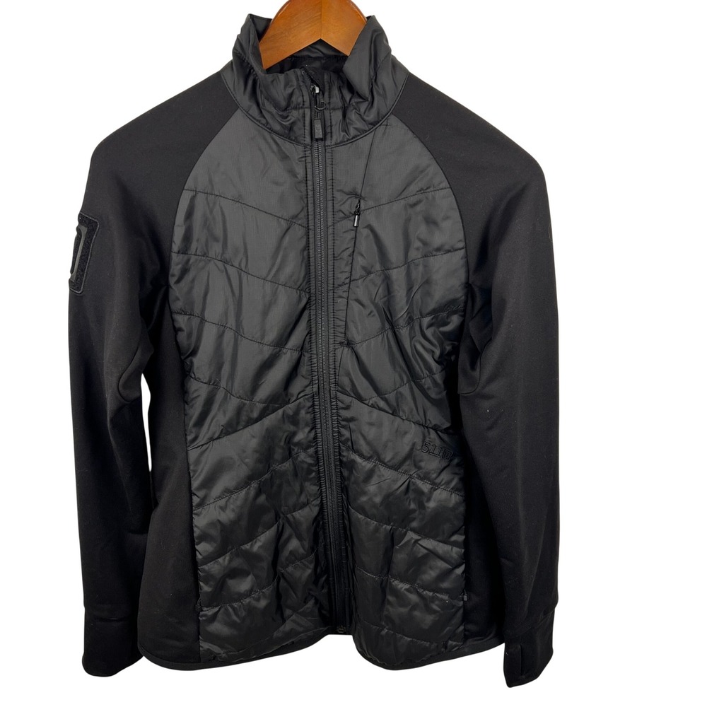 5.11 Tactical Jacket Womens Medium Black Quilted Hybrid Insulated Full Zip Work